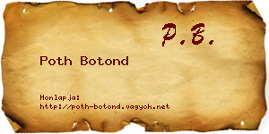 Poth Botond névjegykártya